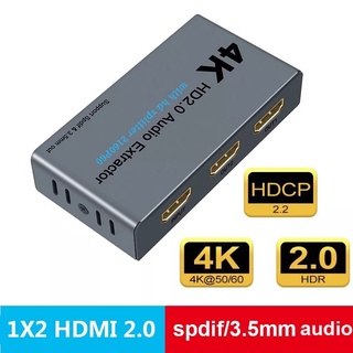 HD 2.0 Audio Extractor รองรับ4K 60Hz HDR HD อะแดปเตอร์แปลง HDR HDMI To Optical TOSLINK SPDIF พร้อมอะแดปเตอร์ไฟ