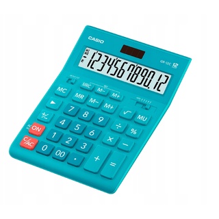 Casio Calculator เครื่องคิดเลข  คาสิโอ รุ่น  GR-12C-LB แบบตั้งโต๊ะ สีสันขนาดใหญ่สุด 12 หลัก สีฟ้าอ่อน