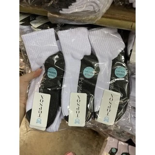 { ยกแพ็ค 12 คู่ } ถุงเท้านักเรียนงานไทย เนื้อดี Topsox
