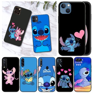 เคสโทรศัพท์มือถือนิ่ม พิมพ์ลาย Lilo Stitch น่ารัก สีดํา สําหรับ Realme 5 5i 5s 5 Pro 3 6 6i 6 Pro