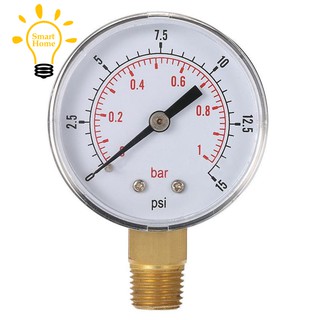 『★』0~1bar 50mm Water Pressure Gauge Meter 1/4 inch NPT Thread Manometer TS-50-15psi