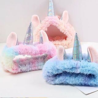 🦄🦄พร้อมส่ง🧡NEW💓 ที่คาดผมยูนิคอร์น ผ้าคาดผมขนนุ่มสีพาสเทล Unicorn Pastel