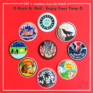 ☸ Outdoor：Rock N Roll - Enjoy Your Time Iron-on Patch ☸ 1Pc 6CM DIY Sew on Iron on Badges Patches