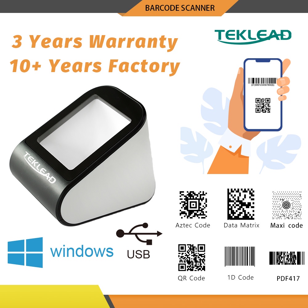 Otg เครื่องอ่านบาร์โค้ดแบบใช้สาย USB QR Code 1D & 2D Code Reader