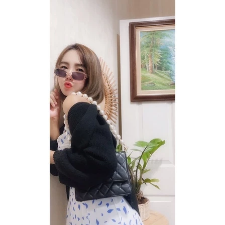 สายกระเป๋าไข่มุก 20 มิล คั่นลูกปัดโลหะสีทอง 18K thumbnail 7