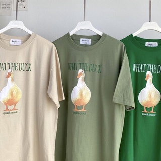 เสื้อยืด Oversize ลายเป็ด 🦆 What the duck by AnyWear ผ้าCotton100% ใส่สบาย เสื้อยืดมินิมอล เสื้อยืดFreesize