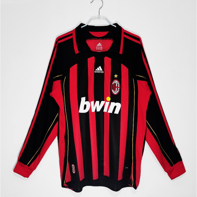 เสื้อกีฬาแขนยาว ลายทีมชาติฟุตบอล AC Milan 2006/07 season ชุดเหย้า S-XXL ชุดเหย้า AAA