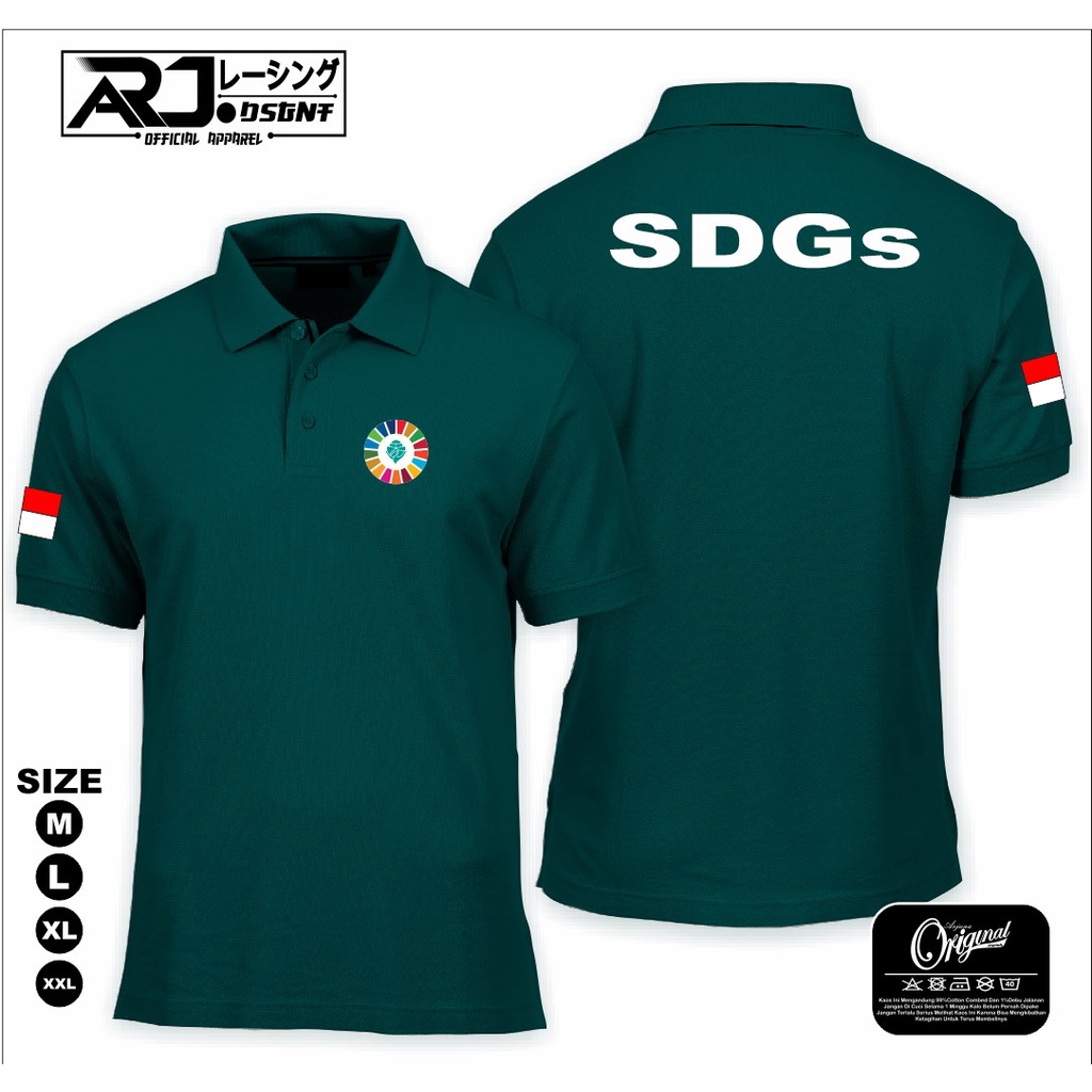 เสื้อโปโล เสื้อยืดคอปก SDGs ล่าสุด Distro Quality ผู้ใหญ่เสื้อผ้าแขนสั้นชายและหญิงรุ่นใหม่ล่าสุดสวมใ