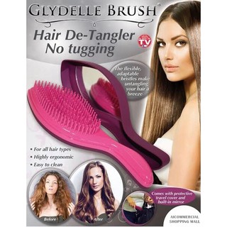 Glydelle brush แปรงหวีนวดผมตรง ตัวแปรงมีความยืดหยุ่นอย่างดี