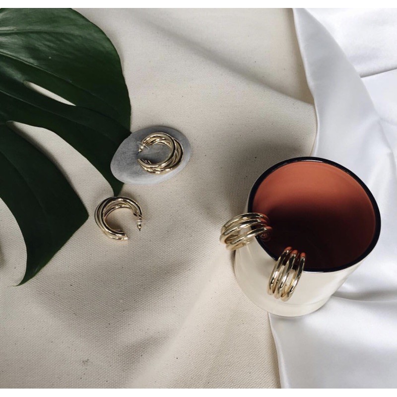 triple hoops earring