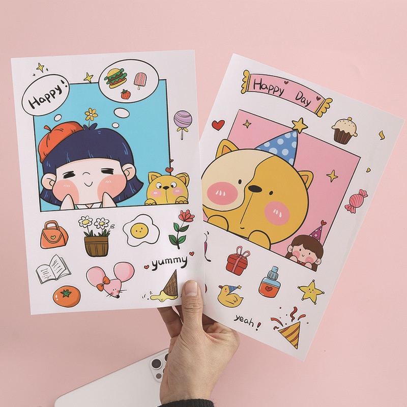 สติกเกอร์ PVC ใส ลายการ์ตูนน่ารัก กันน้ํา ไร้รอยต่อ สําหรับติดตกแต่งกระเป๋าเดินทาง คอมพิวเตอร์