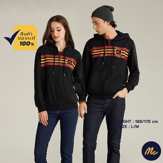 Mc JEANS เสื้อกันหนาว เสื้อ ฮู้ด mc เสื้อแขนยาว Unisex สีดำ MJHP158