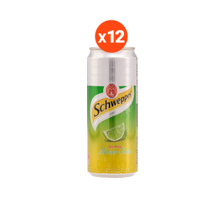 ชเวปส์ น้ำอัดลม มะนาวโซดา 330 มล. 12 กระป๋อง Schweppes Soft Drink Lime Soda 330ml Pack 12