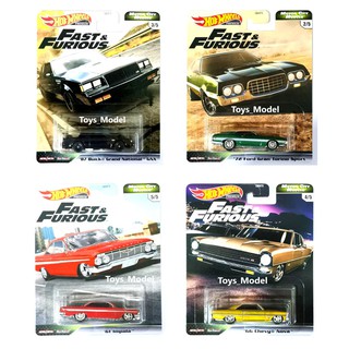 แพ็คยับ Hotwheels รุ่น Fast &amp; Furious Motor City Muscle  ล้อยาง (แยก4คัน)