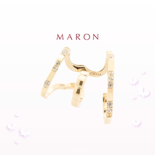 MARON - Happy Lining Dreamy Earcuff (Right) เงินแท้925 ชุบ Beige Gold