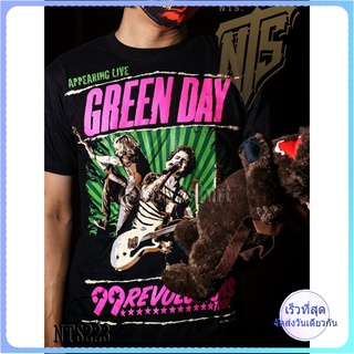 คอตต้อนคอกลมGreen Day ROCK เสื้อยืด เสื้อวง เสื้อดำ สกรีนลายอย่างดี ผ้าหนานุ่ม ไม่หดไม่ย้วย  T SHIRT S M L XL XXLS-5XL