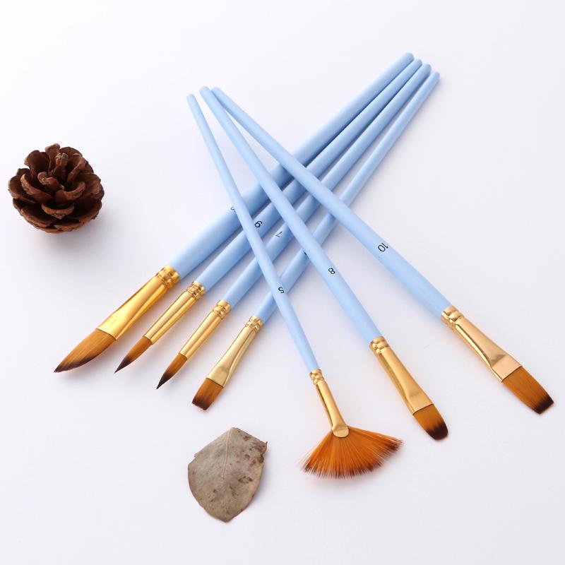 12 ชิ้น Gouache Artist Paint Brushes น้ํามันอะคริลิก Watercolor Paint Drawing Pen