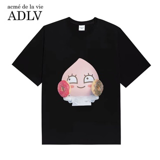 Adlv เสื้อยืดแขนสั้น ผ้าฝ้าย พิมพ์ลาย แฟชั่นสําหรับผู้ชายและผู้หญิง