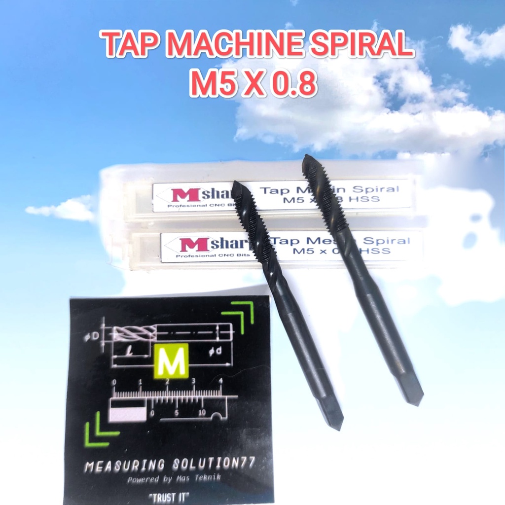 MESIN Ms7 เครื่องเกลียว Tap M5 HSS M5x0.8