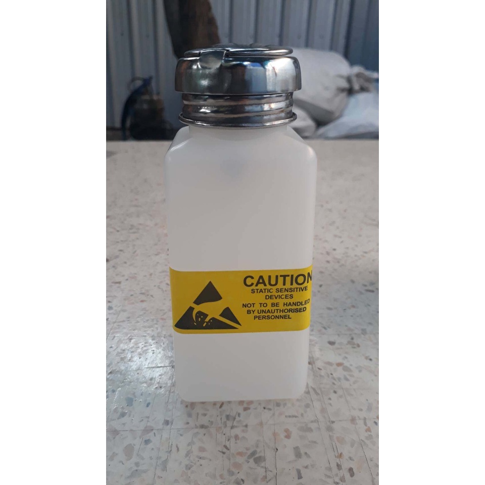 ESD ขวดใส่สารเคมี ขวด Solvent  แบบปั๊ม ขนาด 6 OZ สีขาว S-Flex