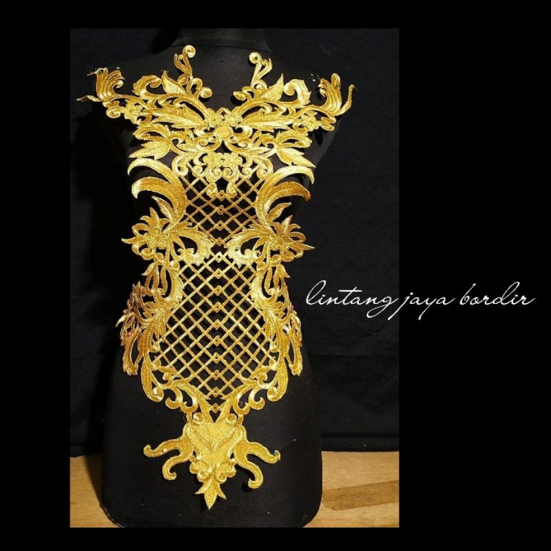 ลูกไม้ปัก appliqué เดรสโมเดิร์น/kebaya/เดรสสี่เหลี่ยม