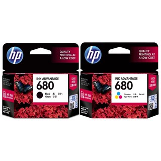 (  HP 680 )  ตลับหมึก HP INK 680 ของแท้ 100%  เเบบดำเเละสี