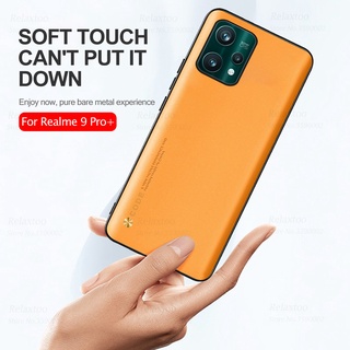 Plain Leather Protection Case For Realme 9 Pro Plus On Realem9 9Pro Realm Reame 9 Pro+ 5G Silicone Shockproof Cover