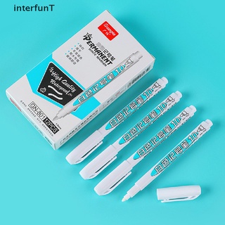 [InterfunT] ปากกามาร์กเกอร์ กันน้ํามัน สีขาว สําหรับวาดภาพกราฟฟิติ ยาง