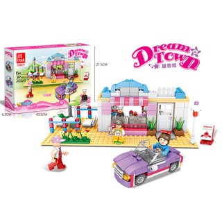 ProudNada Toys ของเล่นเด็กชุดตัวต่อเลโก้ร้านกาแฟ JIE STAR 20327 Dream Town 385 PCS 20327