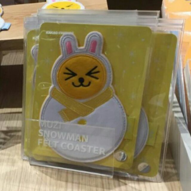 New Zumi Snowman Felt Coaster From Kakao Friend