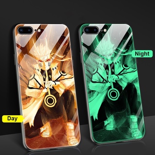 Case iPhone 13 Anime Naruto Luminous Tempered Glass Shockproof Hard Case For iPhone 13 Pro Max iPhone 12 12 Pro Max iPhone 11 7 Plus 8 Plus iPhone X XS TPU Edge Anti Fall Cover