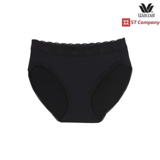 Wacoal Panty กางเกงใน ทรง Bikini ขอบลูกไม้ สีดำ (1 ตัว) รุ่น WU1C35 WU1M02 กางเกงในผู้หญิง ผู้หญิง วาโก้ ครึ่งตัว