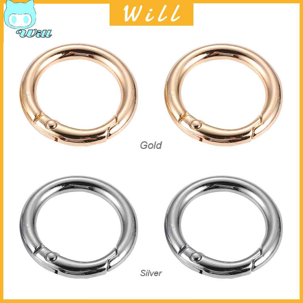 หัวเข็มขัดโอริง โลหะ ทรงกลม 2 ซม. อุปกรณ์เสริม สําหรับเชื่อมต่อกระเป๋า DIY 2 ชิ้น