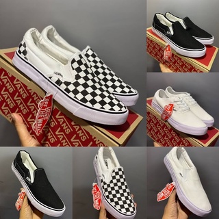 รองเท้าผ้าใบVANS Collection Classic, Checkerboard, Authentic รองเท้าแวนสลิปออน