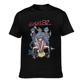 ผ้าฝ้ายคอกลมเสื้อยืด ผ้าฝ้าย พิมพ์ลาย Gorillaz สําหรับผู้ชายfrom S-4XL