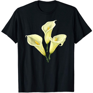 เสื้อยืด ผ้าฝ้าย 100% พิมพ์ลายดอกไม้ Calla Lilies คุณภาพสูง ใส่ได้ทุกวัน