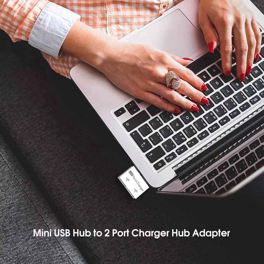 Mini Dual USB Charger Hub Adapter 2 Port Splitter For Computer