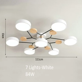 ห้องนั่งเล่นที่ทันสมัยโคมไฟระย้า LED สำหรับห้องนอน 3 อุณหภูมิสีธรรมชาติไม้เพดานแขวนโคมไฟในร่ม