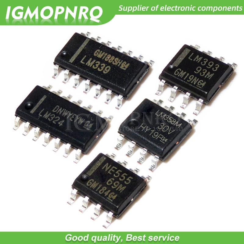ใหม่ วงจรขยายเสียง LM358 LM393 LM339 LM324 NE555 SOP SMD LM358DR LM324DR LM339DR LM393DR NE555DR 50 