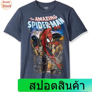 เสื้อแฟชั่นผญ เสื้อยืดยอดนิยม Marvel Mens Amazing Spider-Man T-shirt Sports T-shirtเสื้อยืดผู้ชาย