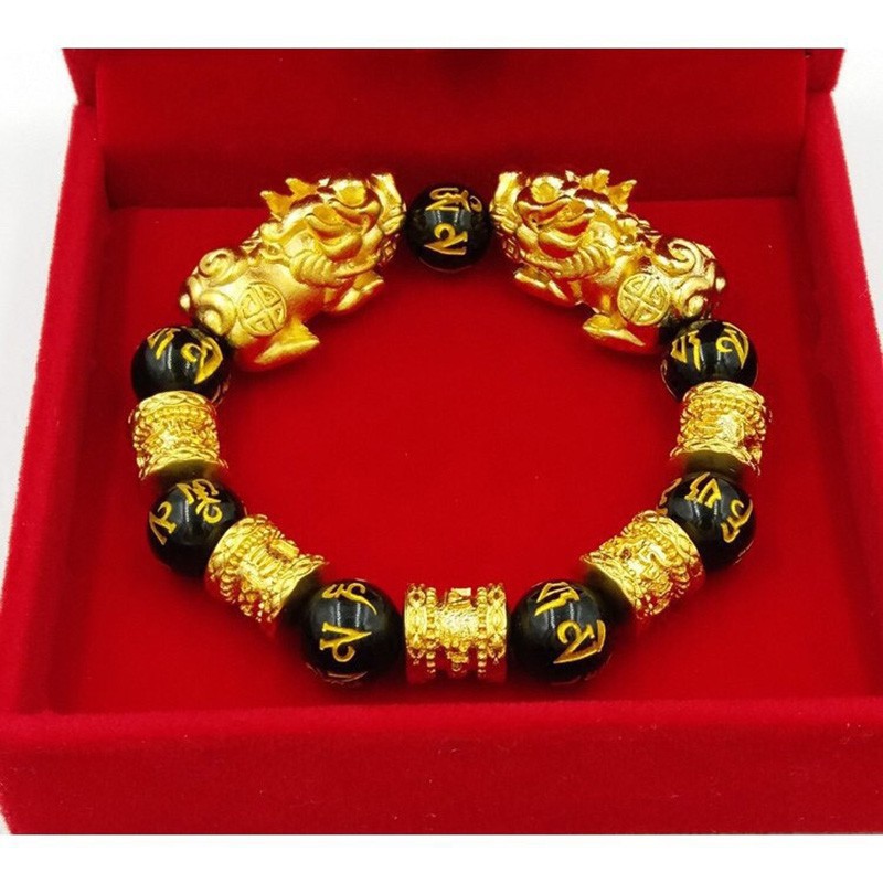【Murah】สร้อยข้อมือนําโชค Pixiu 14 มม.กำไลทอง กำไลข้อมือ   กําไลลูกปัด