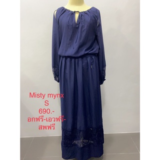 เดรสยาว สีน้ำเงิน เอวยางยืด  MISTY MYNX SIZE S