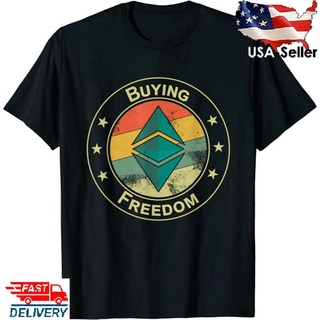 เสื้อยืดผู้ชายอินเทรนด์Ethereum Crypto Currency Eth Buying Freedom Eth Coin Mens Summer Premium T Shirt LELAKI LENGAN P