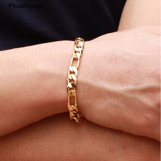 &lt;Plusflower&gt; สร้อยข้อมือโซ่ ทอง 18K เครื่องประดับแฟชั่น 2015 สําหรับผู้ชาย