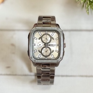 (ผ่อน0%) นาฬิกาชาย FOSSIL INSCRIPTION SMOKE SILVER CHRONOGRAPH BQ2657 MENS WATCH สีควันบุหรี่ หน้าปัดสี่เหลี่ยม 42 มม.