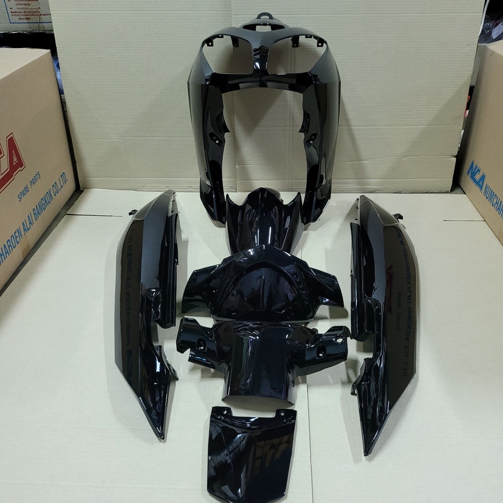 ชุดสี nouvo mx สีดำ เฟรมรถ นูโวเอ็มเอ็ก ยกชุด7ชิ้น