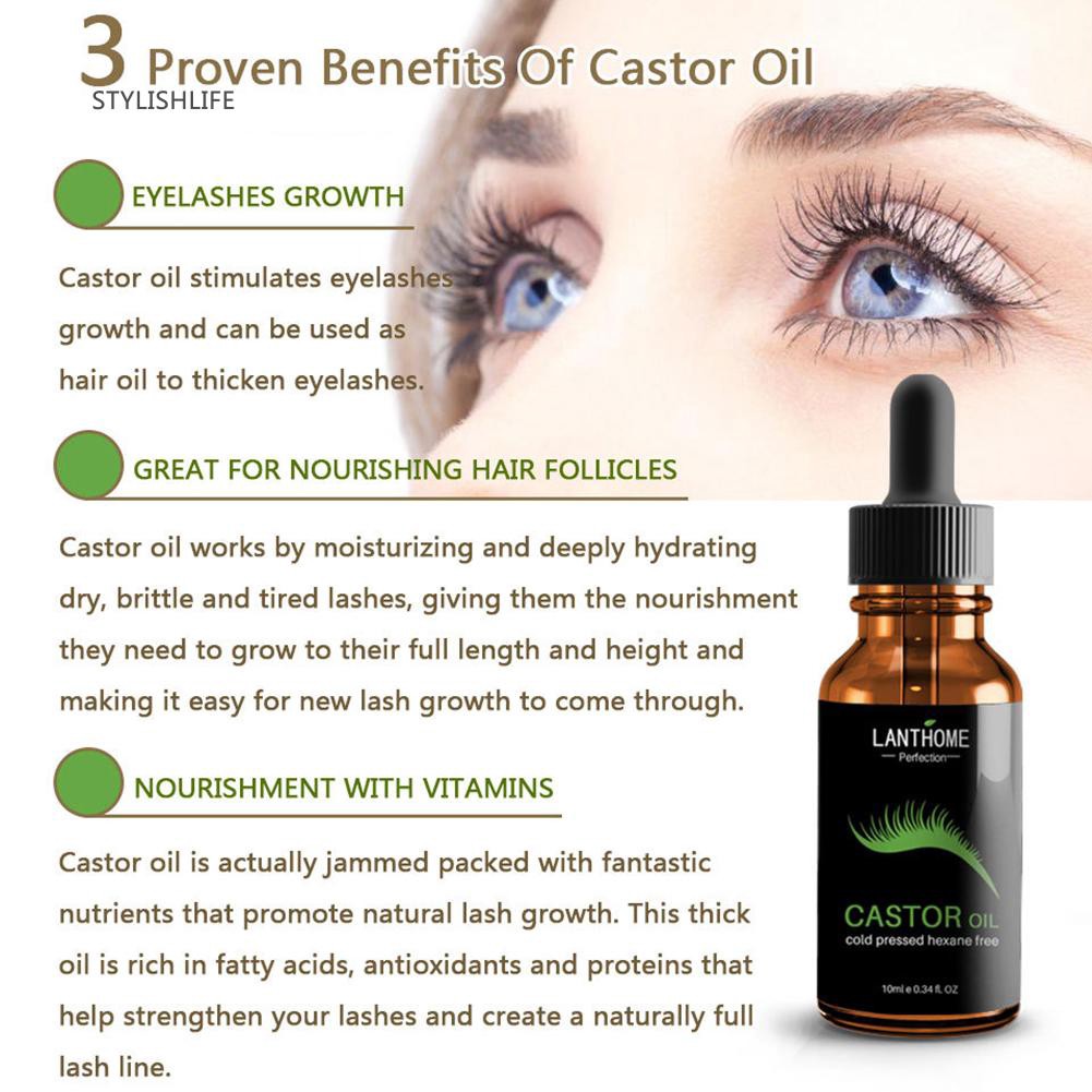 Sl 10ml Organic Castor Oil Eyelash Enhancer Nourishing Eyebrow Lashes Growth Shopee Thailand