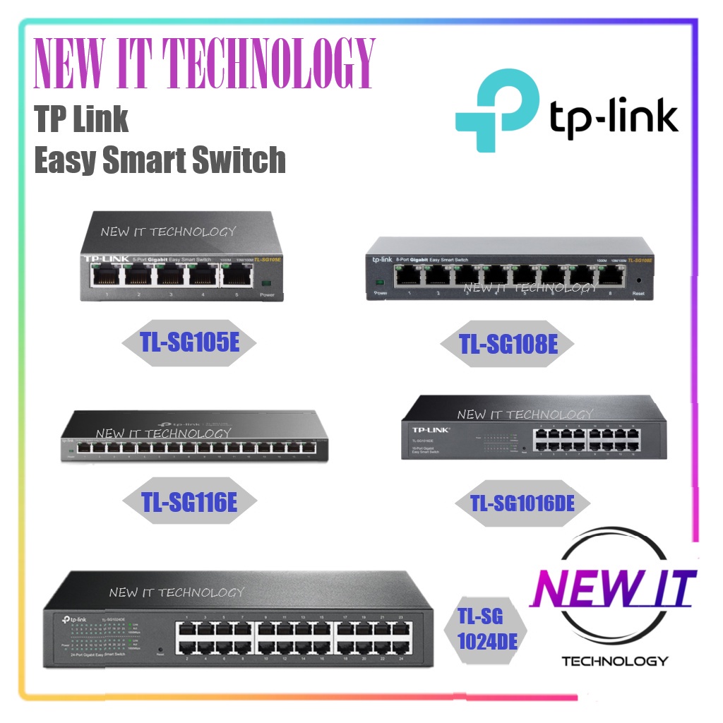 TP Link Easy Smart Switch 10/100/1000Mbps 5|8|16|24 PORT (TL-SG105E / TL-SG108E / TL-SG116E / TL-SG1