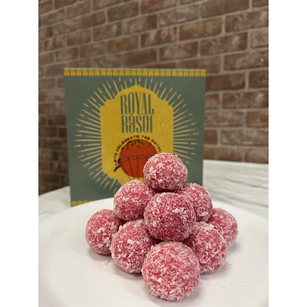 Laddu - coconut (rose) 1kg ลาดู​  - มะพร้าว (กุหลาบ)  Indian Sweets ขนมอินเดีย