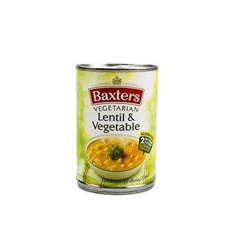 Baxters Vegetarian Lentil & Vegetable Soup 400g แบ็กซเตอร์ซุปแครทผสมผักชี